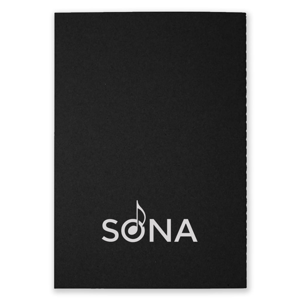 One black notebook that says SONA at the bottom