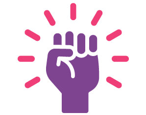 Icon of a purple raised fist 