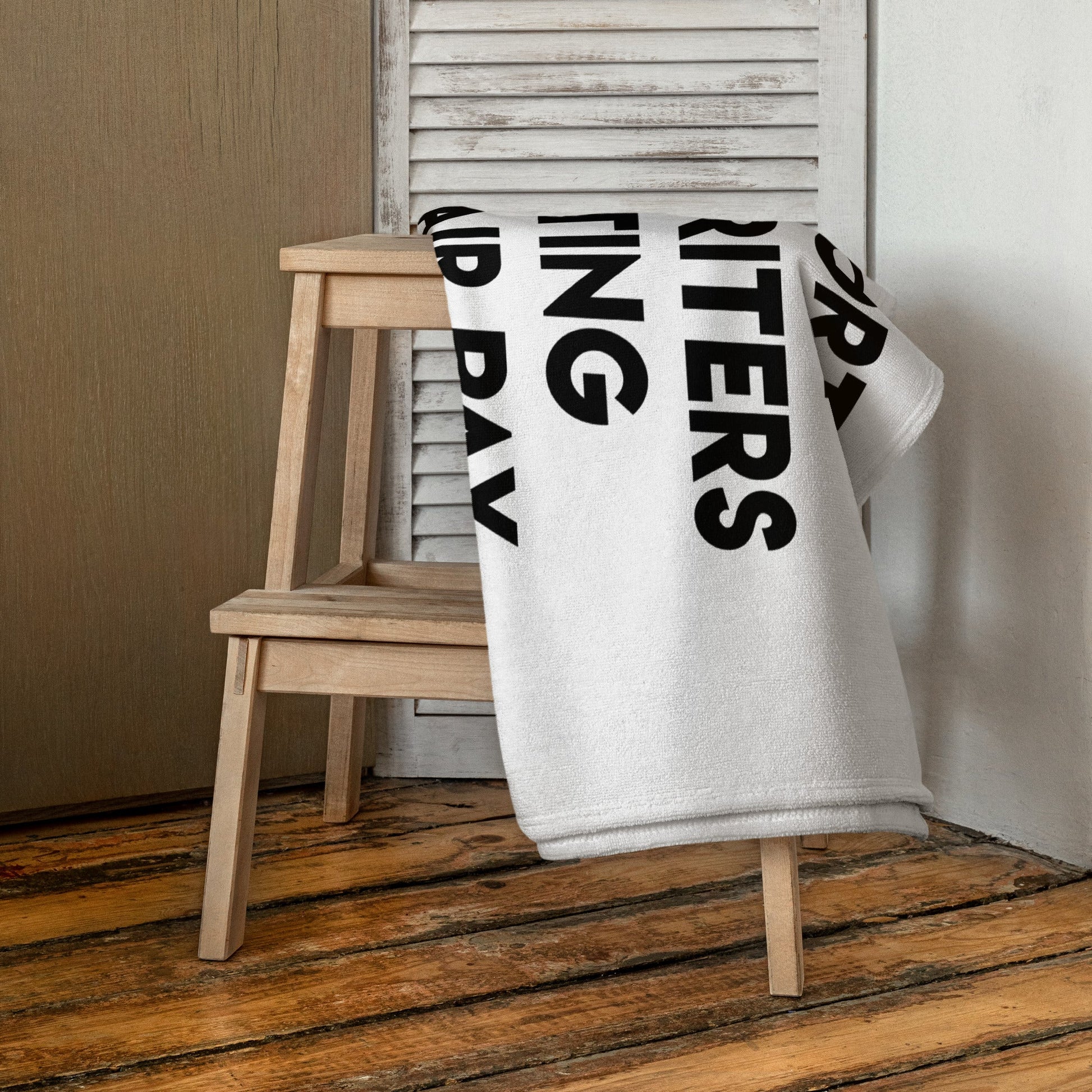 White sublimated towel 